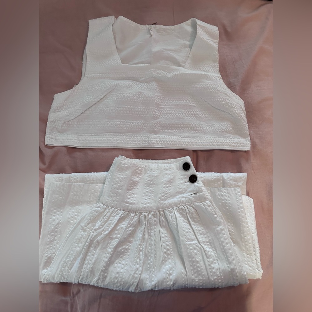 Free people white linen 2 piece set